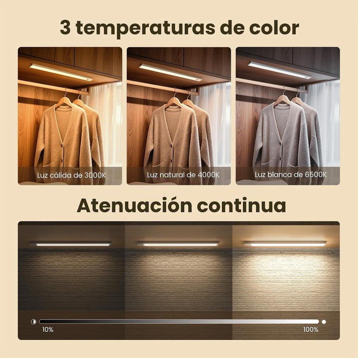 Pack x2 Lámparas LED Magnéticas Inteligentes con Sensor