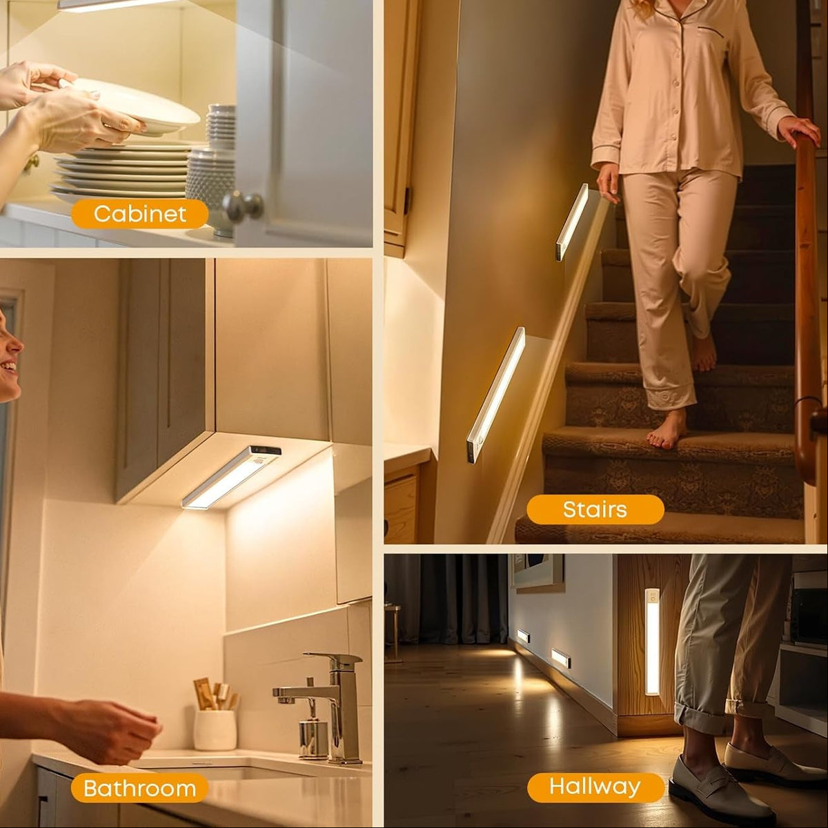 Pack x2 Lámparas LED Magnéticas Inteligentes con Sensor