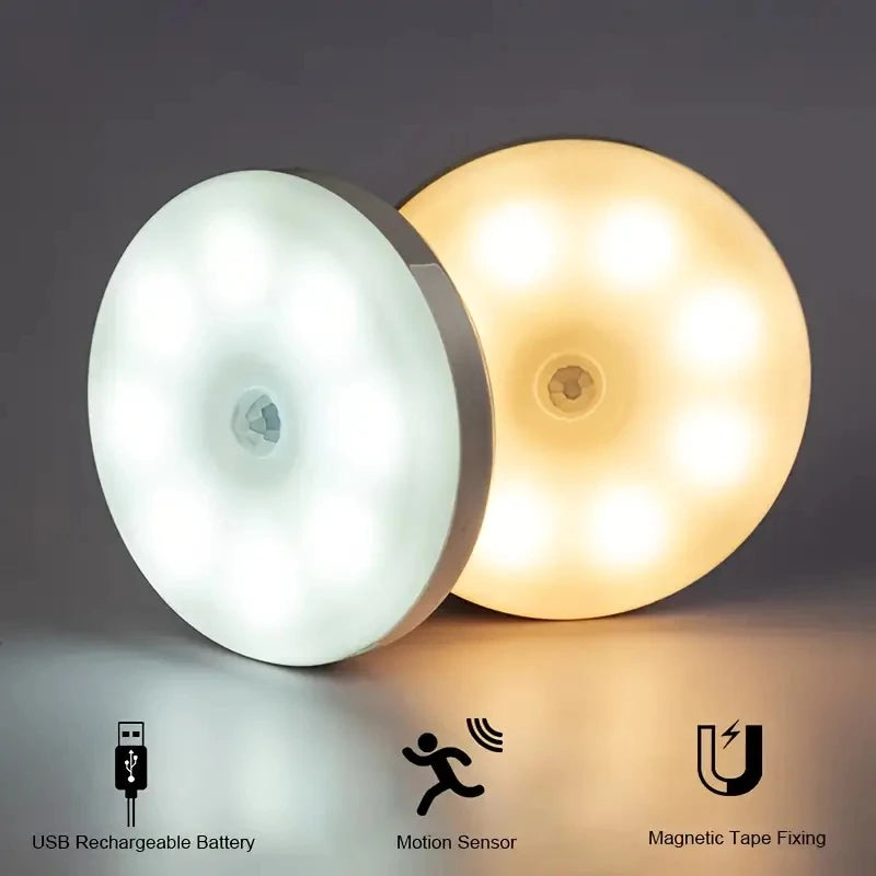 Mini Luz LED Circular Inteligente con Sensor de Movimiento