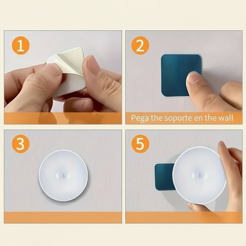 Mini Luz LED Circular Inteligente con Sensor de Movimiento